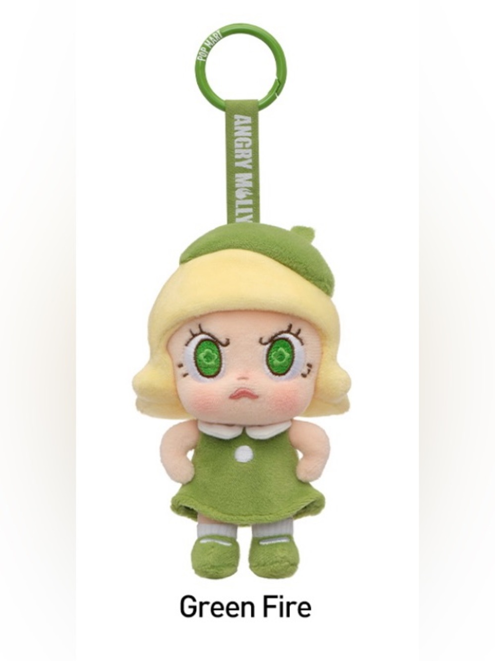 Angry Molly Plush Pendant - Green Fire